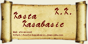 Kosta Kasabašić vizit kartica